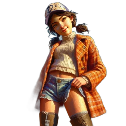 jacket, hat, staff, weapon, concept art, photorealistic, 3d render, pixel art transparent PNG cut-out