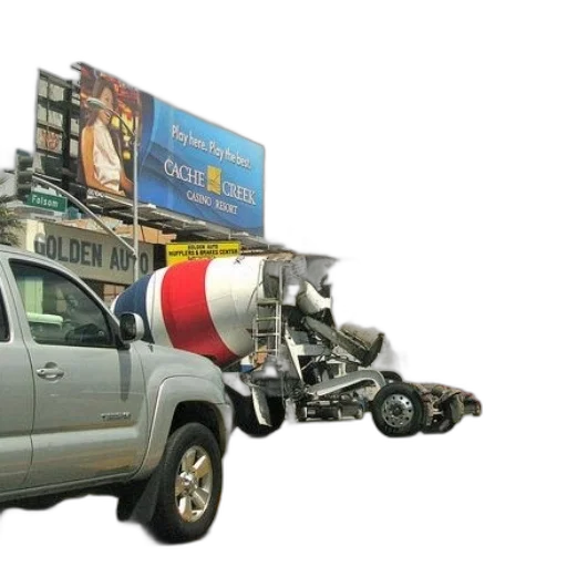 car, weapon, robot, 3d render, cement, mixer, truck, parked transparent PNG cut-out