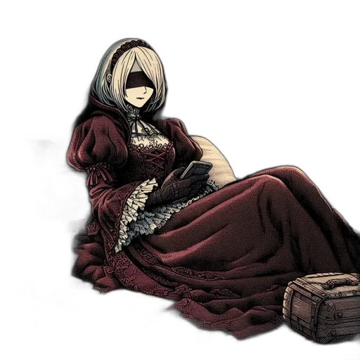 dress, mask, jacket, concept art, comic book art, fantasy art, pixel art, dark transparent PNG cut-out