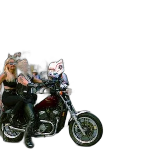 3d render, concept art, photorealistic, pixel art, outer space, woman, motorcycle, rainbow transparent PNG cut-out