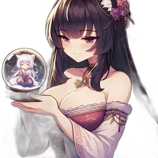 face, staff, flower, mask, anime, fantasy art, pixel art, concept art transparent PNG cut-out
