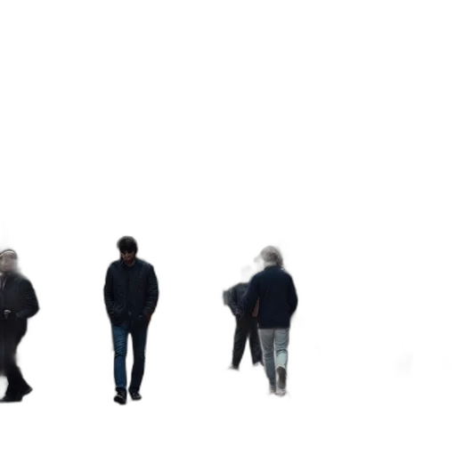 jacket, staff, umbrella, robot, concept art, 3d render, pixel art, fog transparent PNG cut-out