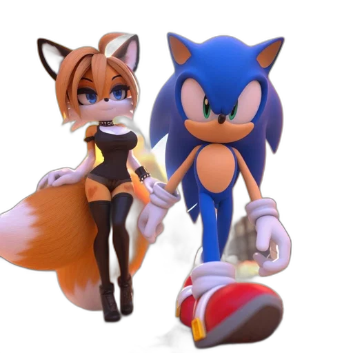 3d render, concept art, pixel art, anime, two, animated, characters, female transparent PNG cut-out
