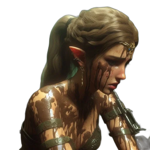 face, concept art, fantasy art, photorealistic, 3d render, green, earth tones, misty transparent PNG cut-out