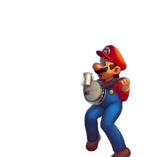 staff, weapon, hat, food, 3d render, concept art, pixel art, mario transparent PNG cut-out
