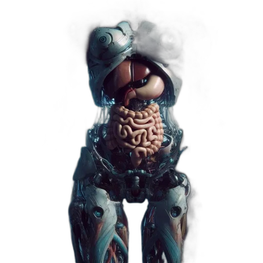 robot, creature, mask, animal, concept art, cyberpunk, 3d render, fantasy art transparent PNG cut-out