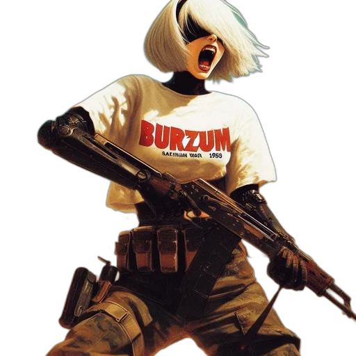 weapon, jacket, concept art, cyberpunk, pixel art, comic book art, animated, figure transparent PNG cut-out