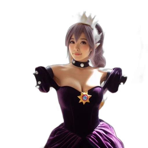 dress, crown, jewelry, 3d render, fantasy art, photorealistic, concept art, dark transparent PNG cut-out