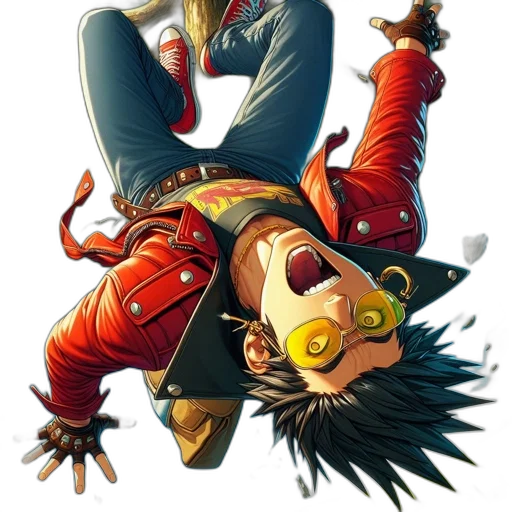 jacket, face, staff, weapon, concept art, comic book art, anime, fantasy art transparent PNG cut-out