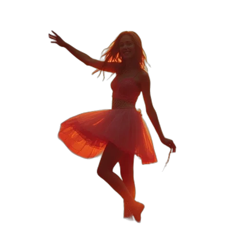 dress, 3d render, concept art, red transparent PNG cut-out