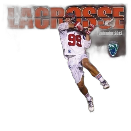 lacrosse, player, shown, action, cover, 2012, calendar, caption transparent PNG cut-out