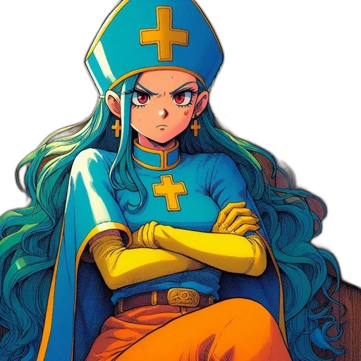 sword, crown, comic book art, anime, concept art, pixel art, blue, colorful transparent PNG cut-out