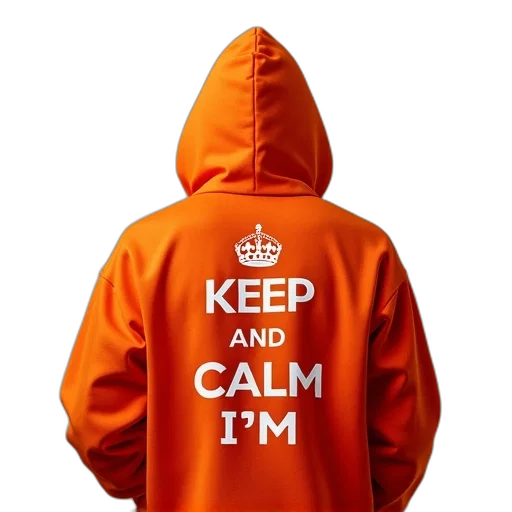jacket, 3d render, orange, hoodedie transparent PNG cut-out