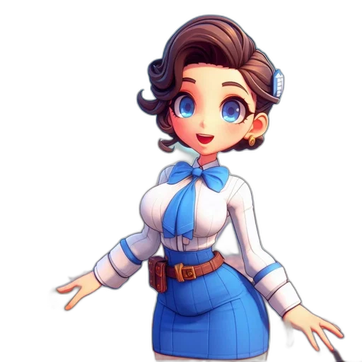 staff, dress, robot, concept art, cartoon, pixel art, fantasy art, blue transparent PNG cut-out