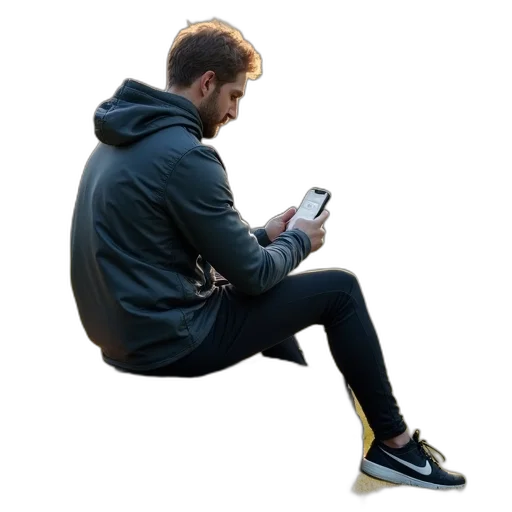 jacket, shoes, staff, face transparent PNG cut-out