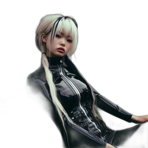jacket, robot, dress, staff, concept art, fantasy art, 3d render, photorealistic transparent PNG cut-out