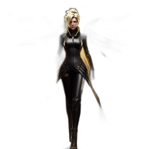 staff, concept art, fantasy art, comic book art, 3d render, dark, golden, woman transparent PNG cut-out