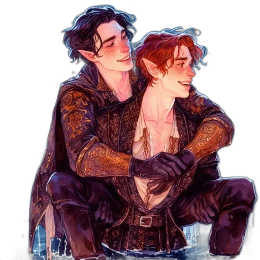jacket, watercolor, comic book art, concept art, fantasy art, snow, fire, underwater transparent PNG cut-out