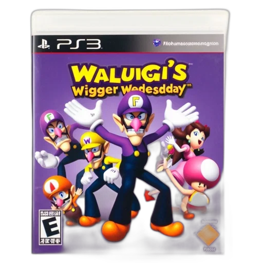 weapon, 3d render, concept art, ps3, game, case, features, waluigi transparent PNG cut-out