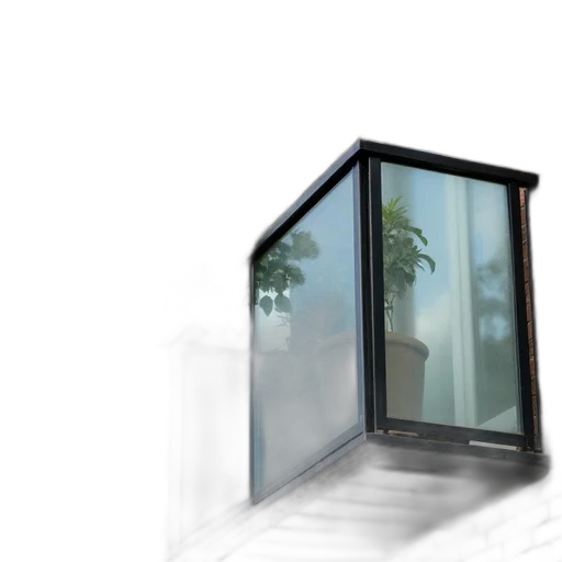 building, 3d render, photorealistic, concept art, balcony, glass, railing, featuring transparent PNG cut-out
