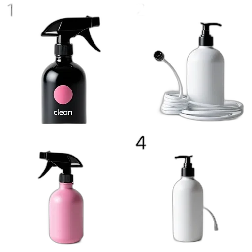 3d render, first, image, shows, collection, cleaning, products, focus transparent PNG cut-out