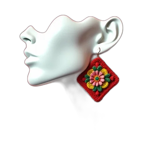 jewelry, face, mask, flower, 3d render, photorealistic, concept art, vaporwave transparent PNG cut-out