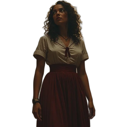 dress, staff, jewelry, concept art transparent PNG cut-out