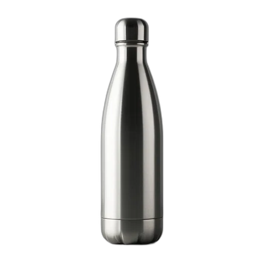 bottle, 3d render, stainless, steel transparent PNG cut-out