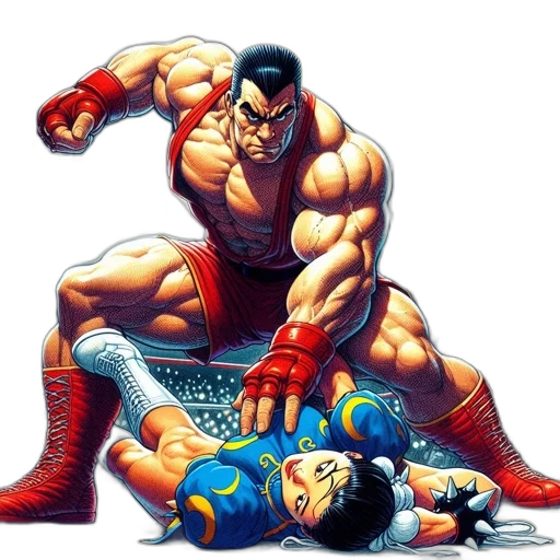 weapon, comic book art, concept art, pixel art, fantasy art, muscular, man, red transparent PNG cut-out