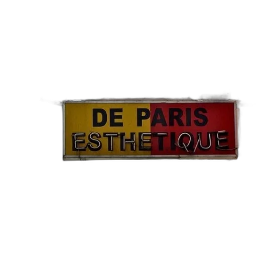 sign, salon, paris, esthetique, pair, scissors, hanging, above transparent PNG cut-out