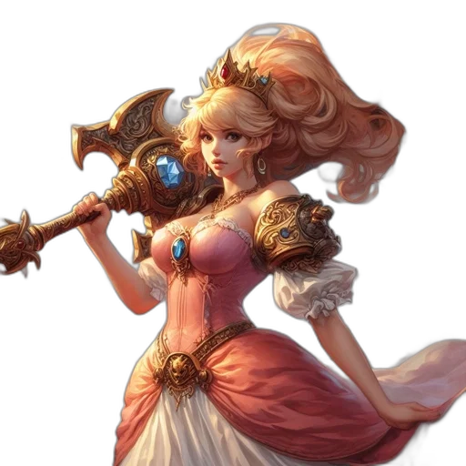 staff, weapon, dress, crown, fantasy art, concept art, pixel art, oil painting transparent PNG cut-out