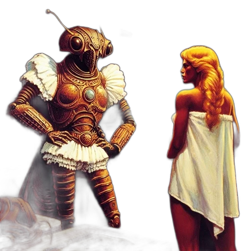 concept art, fantasy art, 3d render, comic book art, outer space, golden, earth tones, monochrome transparent PNG cut-out