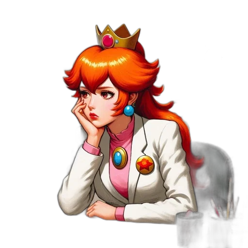 staff, crown, jewelry, concept art, pixel art, cartoon, fantasy art, woman transparent PNG cut-out