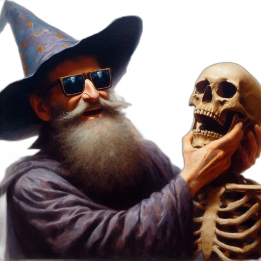 hat, staff, mask, face, photorealistic, concept art, oil painting, fantasy art transparent PNG cut-out