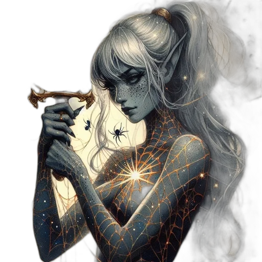 dress, dragon, mask, jewelry, fantasy art, concept art, comic book art, watercolor transparent PNG cut-out