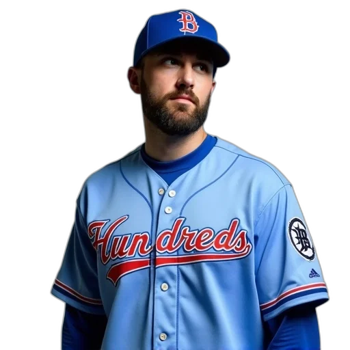jacket, animal, creature, man, wearing, blue, white, baseball transparent PNG cut-out