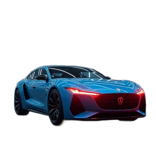 car, 3d render, concept art, photorealistic transparent PNG cut-out