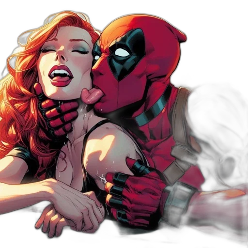 comic book art, concept art, fire, red, couple, interact, urban, setting transparent PNG cut-out