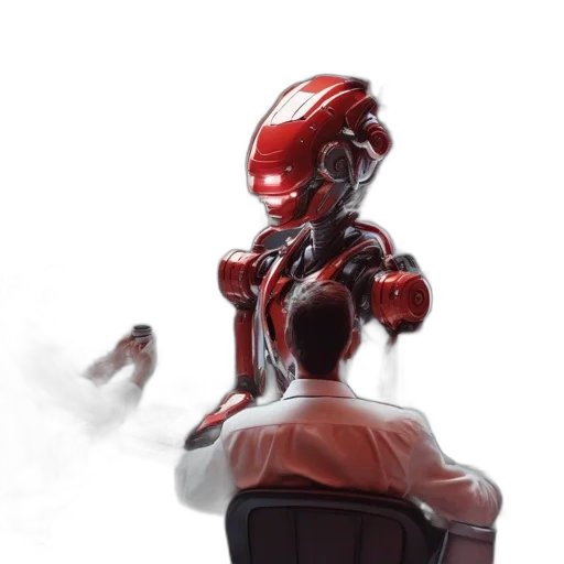 robot, weapon, concept art, comic book art, 3d render, fantasy art, outer space, fog transparent PNG cut-out