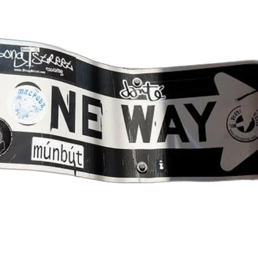 black, white, one-way, sign, stickers, graffiti transparent PNG cut-out