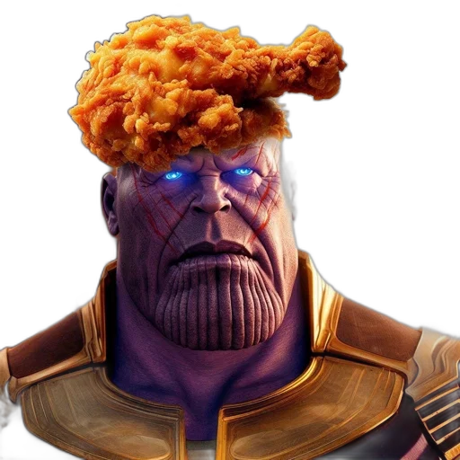 food, crown, hat, face, concept art, comic book art, 3d render, photorealistic transparent PNG cut-out