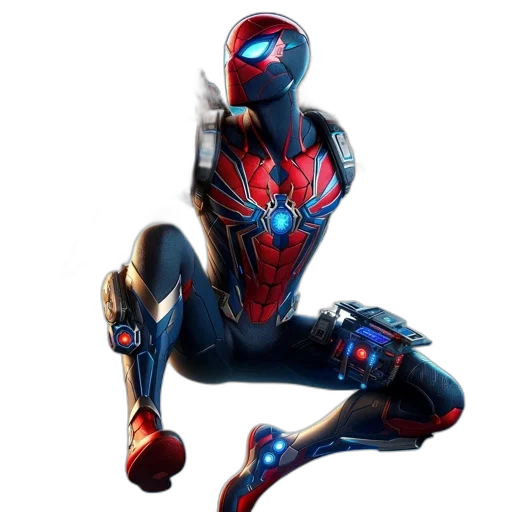 mask, concept art, 3d render, comic book art, pixel art, futuristic, spider-man-like, character transparent PNG cut-out