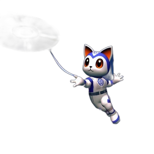 robot, staff, creature, animal, 3d render, concept art, outer space, futuristic transparent PNG cut-out