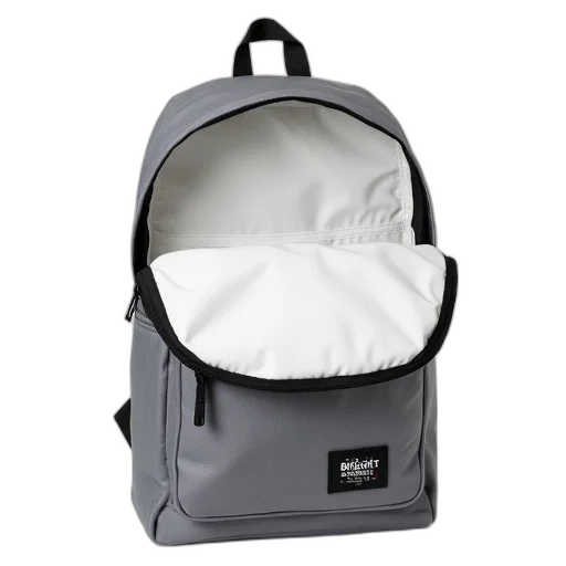 jacket, monochrome, grey, white, backpack, black, trim, displayed transparent PNG cut-out