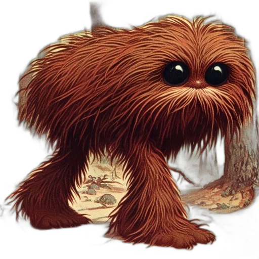 creature, animal, hair, staff, concept art, photorealistic, pixel art, fantasy art transparent PNG cut-out