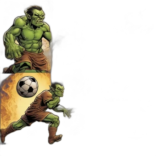 concept art, comic book art, fantasy art, pixel art, comic, strip, features, green-skinned transparent PNG cut-out
