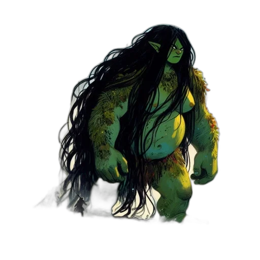 creature, animal, hair, concept art, comic book art, fantasy art, 3d render, large transparent PNG cut-out