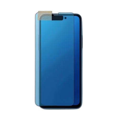 3d render, blue, smartphone, screen, tinted, glass, protector, displayed transparent PNG cut-out