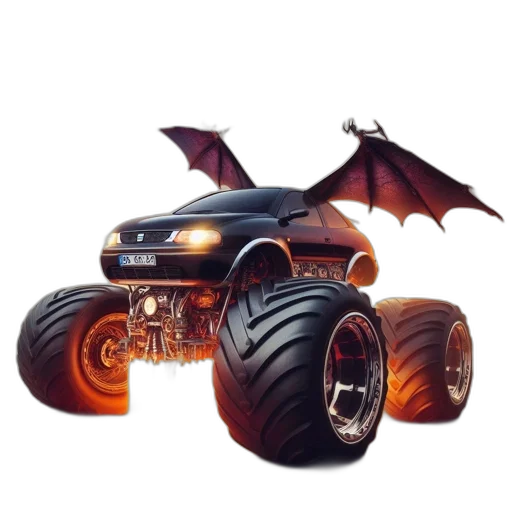 car, dragon, weapon, robot, concept art, fantasy art, 3d render, photorealistic transparent PNG cut-out
