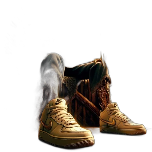 shoes, jacket, weapon, creature, concept art, photorealistic, 3d render, fantasy art transparent PNG cut-out